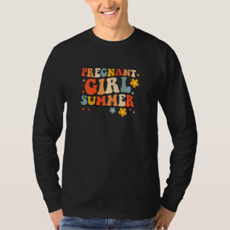 Zwangere Vrouwen Meisje Zomer, Baby Aankondiging,  T-shirt