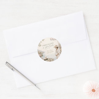 Zwangere & zwembad baby shower ronde sticker