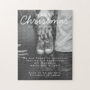 Zwangerschaft aankondiging Kerst foto Legpuzzel