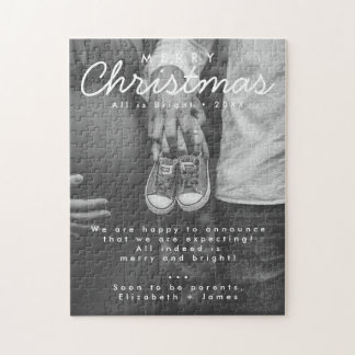 Zwangerschaft aankondiging Kerst foto Legpuzzel