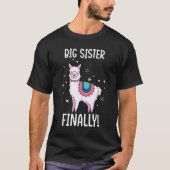 Zwangerschap Aankondiging Alpaca Llama Big Sister T-shirt (Voorkant)