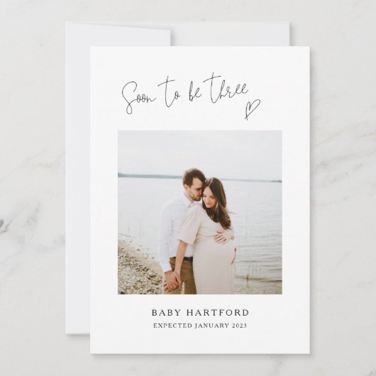 Zwangerschap Aankondiging | Binnenkort drie (Voorkant)