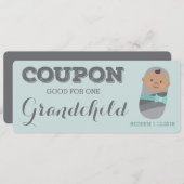 Zwangerschap Aankondiging Coupon Tan Grandchild (Voorkant / Achterkant)