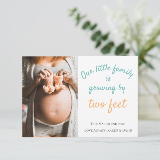Zwangerschap Aankondiging Kaart (Staand voorkant)