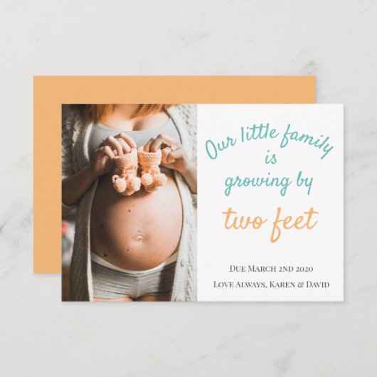 Zwangerschap Aankondiging Kaart (Voorkant / Achterkant)