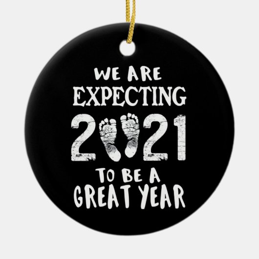 Zwangerschap Aankondiging Keramisch Ornament (Voorkant)