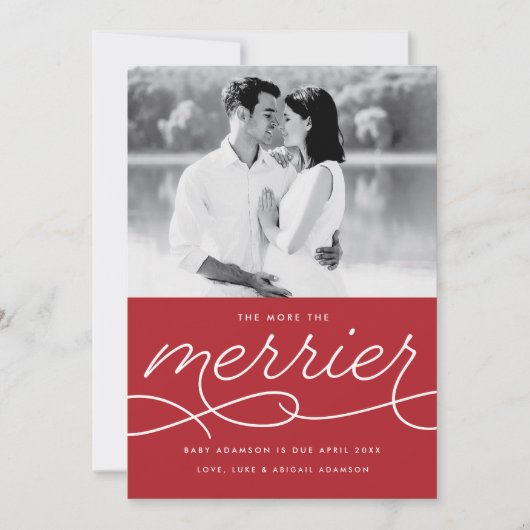 Zwangerschap Aankondiging kerstmis Kaart (Voorkant)