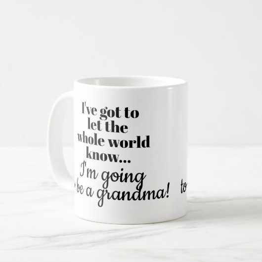 Zwangerschap Aankondiging Mok grootmoeder / moeder (Voorkant links)