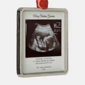 Zwangerschap Aankondiging Oma Kerstvakantie Metalen Ornament (Rechts)