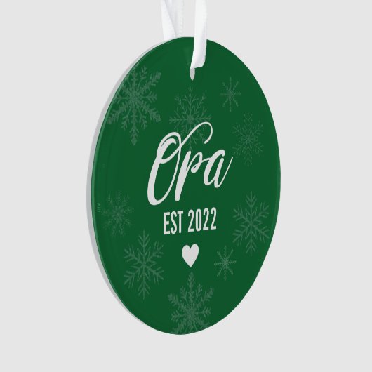 Zwangerschap Aankondiging Ornament, Opa Est. Ornament (voorkant)