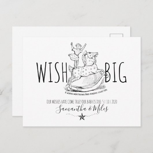 Zwangerschap Aankondiging  Rocking Horse Child (Voorkant / Achterkant)