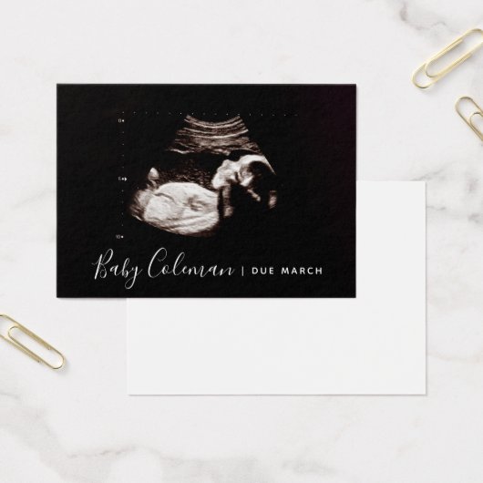 Zwangerschap Aankondiging Sonogram Mini Card (Kantoor)