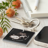 Zwangerschap Aankondiging Sonogram New Arrival Fot Sleutelhanger (Voorkant Rechts)