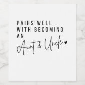 Zwangerschap Aankondiging voor tante- en oomlabel Wijn Etiket (Enkel label)