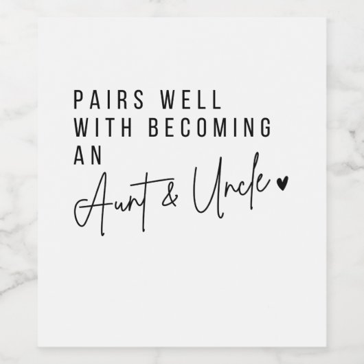 Zwangerschap Aankondiging voor tante- en oomlabel Wijn Etiket (Enkel label)