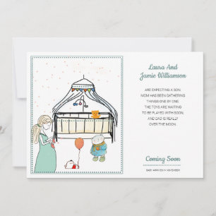 Zwangerschap Aankondiging Waterverf Baby Boy