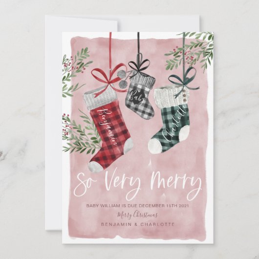 Zwangerschap Aankondiging Waterverf Gezinsinventar (Voorkant)