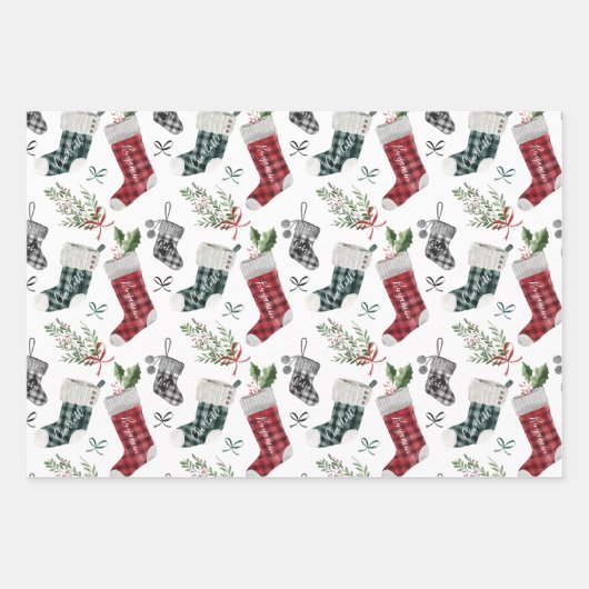 Zwangerschap Aankondiging Waterverf Gezinsinventar Inpakpapier Vel (Voorkant 3)