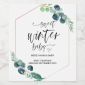 Zwangerschap Aankondiging winter Baby Wijn Etiket (Enkel label)