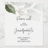 Zwangerschap Baby Aankondiging grootouders om te w Wijn Etiket (Enkel label)