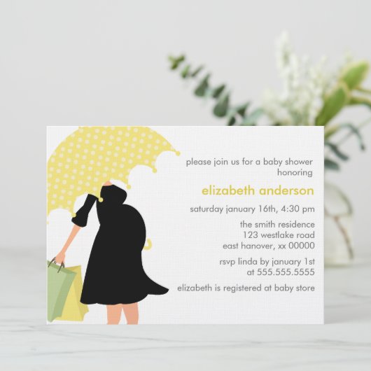 Zwangerschap Baby shower {geel} Kaart (Staand voorkant)