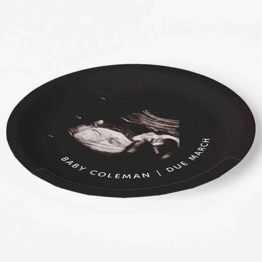 Zwangerschap Baby Sonogram Ultrageluid Foto Papieren Bordje (Gekanteld)
