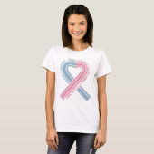 Zwangerschap Baby Verlies bewustzijn Roze blauw T-shirt (Voorkant volledig)
