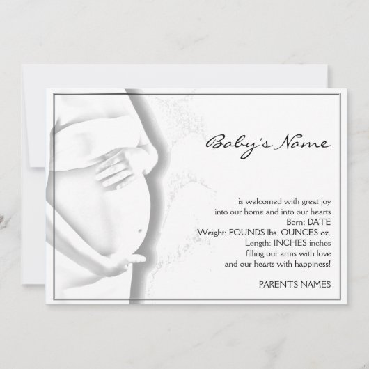 Zwangerschap Belly Baby Sketch Aankondiging (Voorkant)