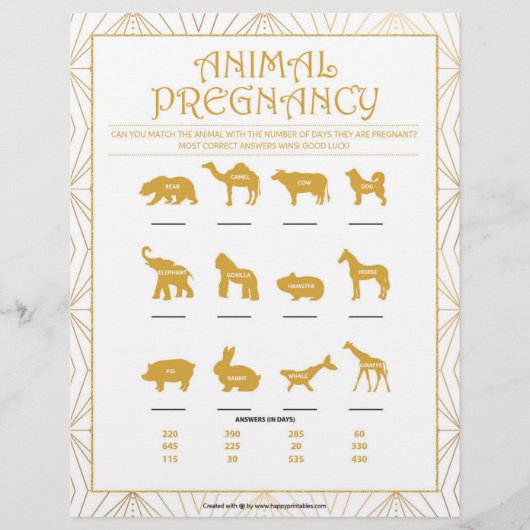 Zwangerschap bij dieren [Goudlijnen] Briefhoofd (Voorkant)