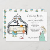 Zwangerschap en Waterverf tijdens de mam Aankondiging (Voorkant / Achterkant)