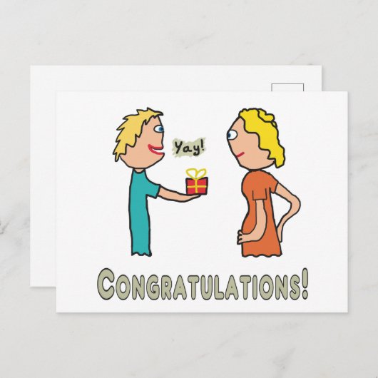 Zwangerschap Gefeliciteerd Briefkaart (Voorkant / Achterkant)