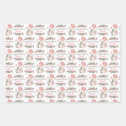 Zwangerschap Gefeliciteerd met het verpakken van p Inpakpapier Vel (Voorkant 3)