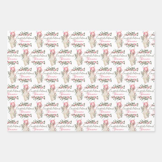 Zwangerschap Gefeliciteerd met het verpakken van p Inpakpapier Vel (Voorkant 2)