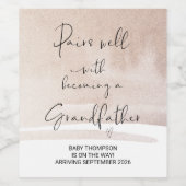 Zwangerschap grootvader Aankondiging vader vader v Wijn Etiket (Enkel label)