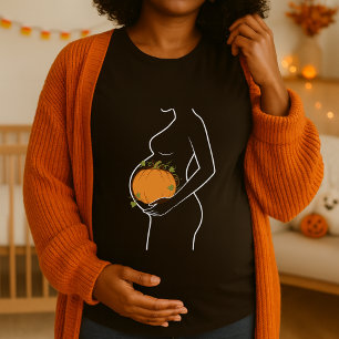 Zwangerschap Halloween pompoen in de buik T-shirt