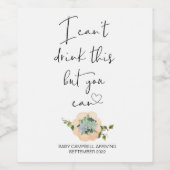 Zwangerschap Ik kan deze Baby niet Drinken Onthul Wijn Etiket (Enkel label)