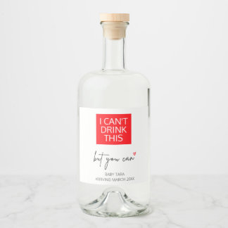 Zwangerschap Ik kan deze Baby niet Drinken onthull Likeurfles Etiket