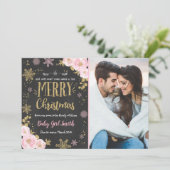 Zwangerschap kerstfoto Gold Kaart (Staand voorkant)