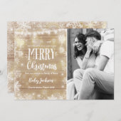 Zwangerschap kerstfotokaart Rustic Aankondiging (Voorkant / Achterkant)