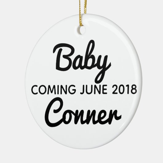 Zwangerschap kerstversiering keramisch ornament (Links)