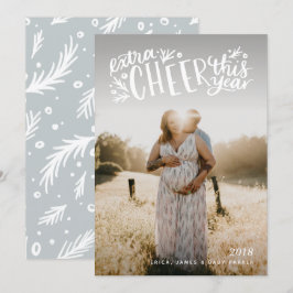 Zwangerschap of kerstkaart met geboorteaankondigin kaart