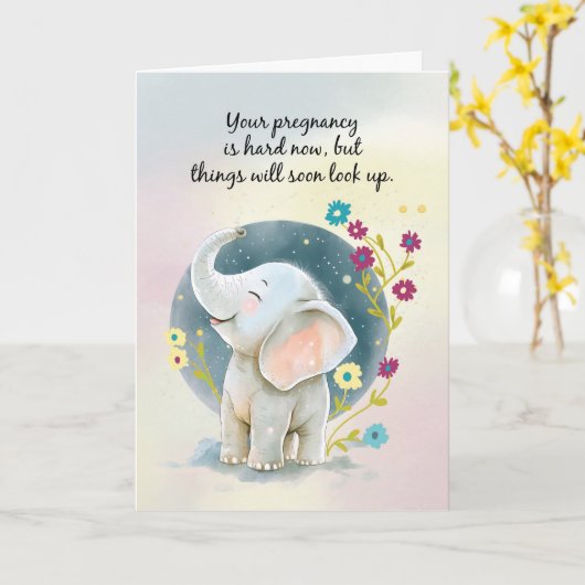 Zwangerschap Ondersteuning en aanmoediging Leuke O Kaart (Gele Bloem)