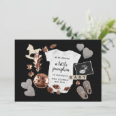 Zwangerschap Onthullen Herfst Thanksgiving Pompoen Aankondiging (Staand voorkant)