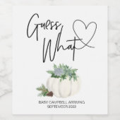 Zwangerschap Raad eens wat Baby onthullen Thanksgi Wijn Etiket (Enkel label)