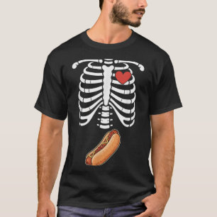 Zwangerschap Skelet Hotdog Buik Bump Ribbenkast Ha T-shirt