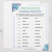 Zwangerschap Snoep Match [Blue Floral] Briefhoofd (Voorkant / Achterkant)