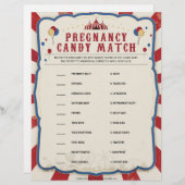 Zwangerschap Snoep Match [Circus Theme] Briefhoofd (Voorkant / Achterkant)