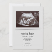 Zwangerschap Sonogram Binnenkort Baby Aankondiging (Voorkant)