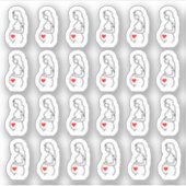 Zwangerschap Ultrasound Baby Checkup Tracker Plann Sticker (Voorkant)