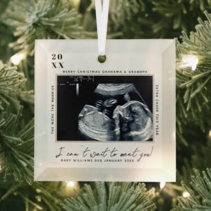 Zwangerschap Ultrasound foto   Vrolijk kerstfeest Glas Ornament